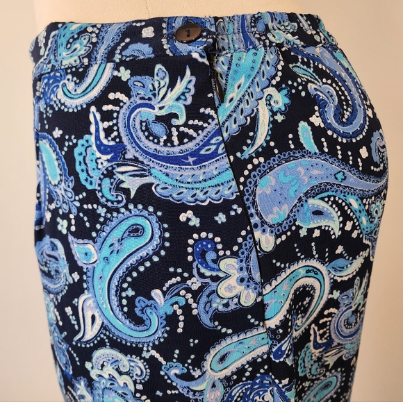 Vintage Briggs Petite Blue Paisley Teachers Skirt - Picture 9 of 12